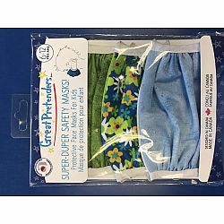 Face Mask Flower/green/blue set of 3